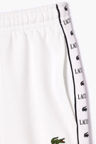 Logo Stripe Fleece Jogger Shorts
