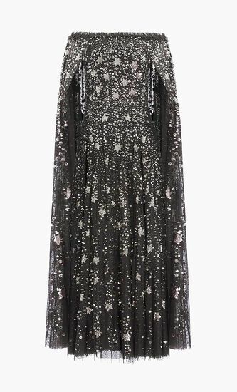 SHOOTING STARS CAPE ANKLE GOWN