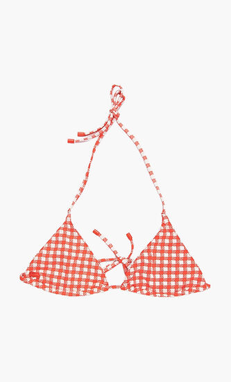 Checkered Triangle Bikini Top