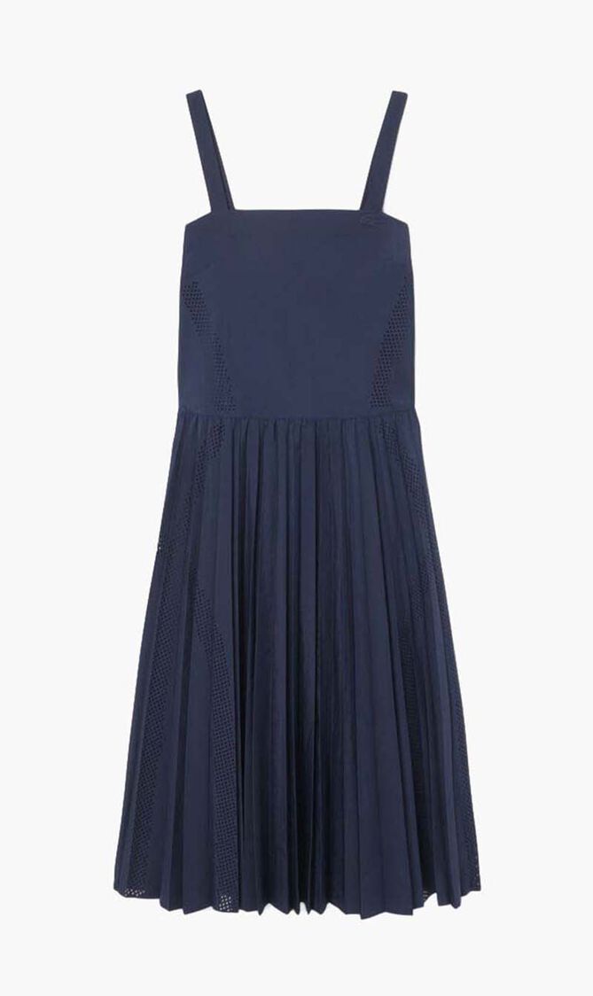 Long Pleated Strap Dress