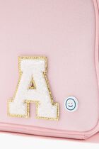 3 CHENILLE SPARKLE LETTER PATCHES WHITE