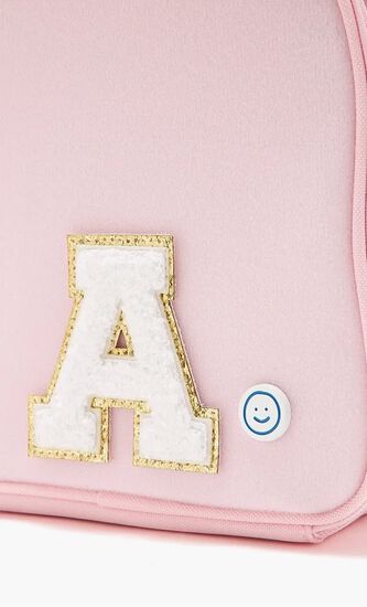 3 CHENILLE SPARKLE LETTER PATCHES WHITE