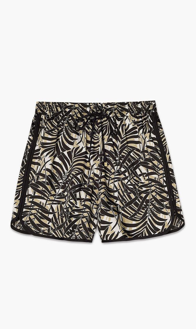 Palm Leaf Print Track Shorts