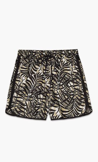 Palm Leaf Print Track Shorts