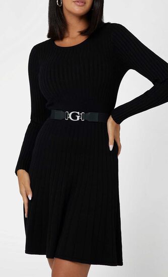 Pleated Knit Dress
