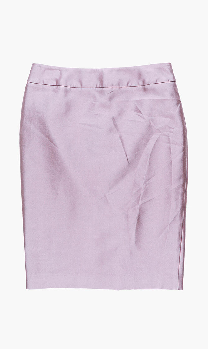 Plain Cotton-Blend Skirt