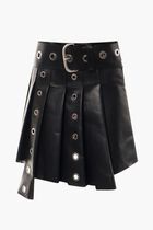 Midi Pleated Leather Skirt