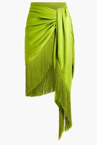Charmeuse Fringed Sarong Skirt