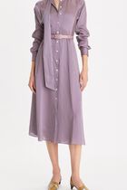Stripped Viscose Shirt Dress