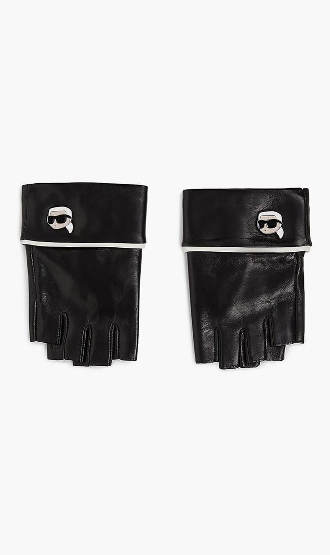 Ikon leather fingerless gloves