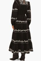Embroidered Long Sleeve Maxi Dress