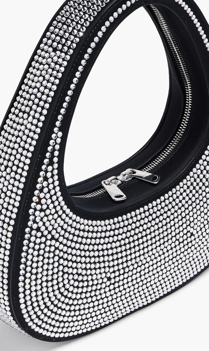 Crystal-Embellished Baguette Swipe Bag