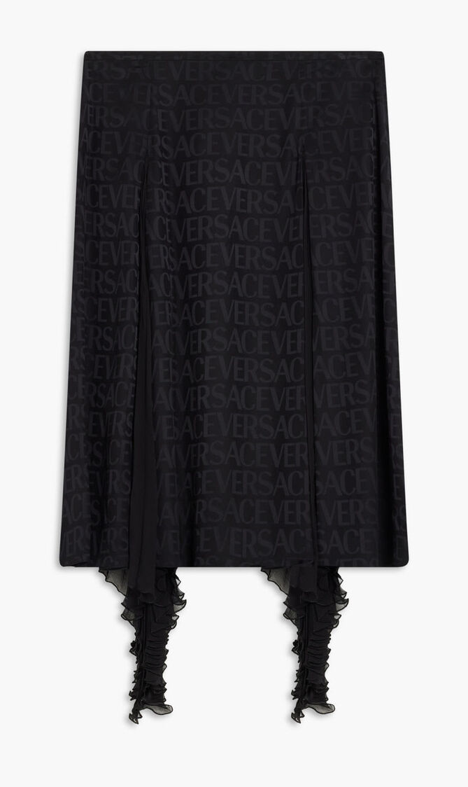 SKIRT JACQUARD SATIN FABRIC VERSACE ALLOVER LOGO