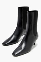 LEATHER MID HEEL BOOTS