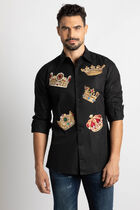 Embroidered Crown Long Sleeve Shirt