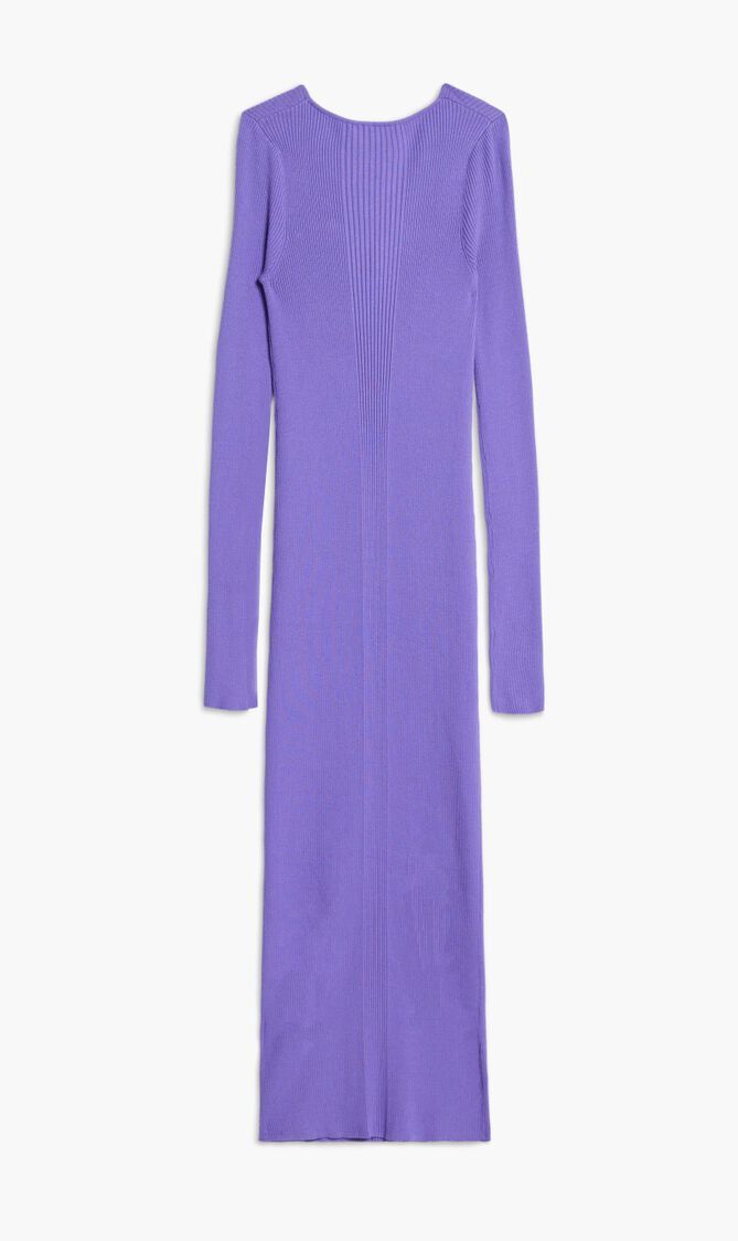 DENSE KNIT CURVED NECK DRESS