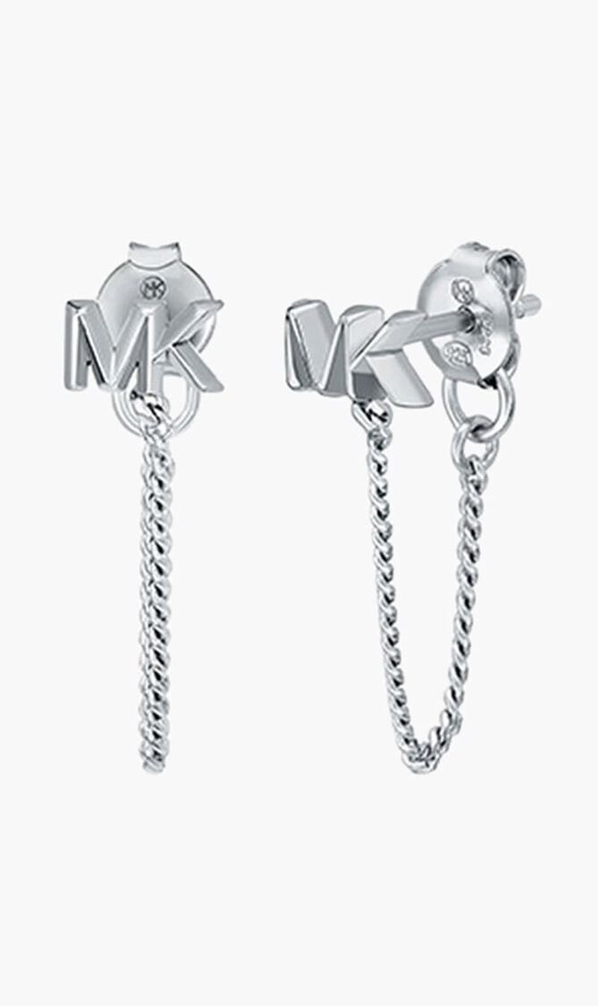 Sterling Logo Chain Earrings