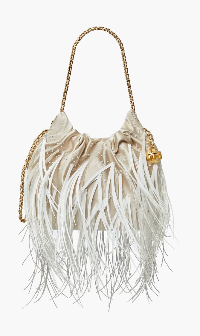 Mini Fleming Feather Drawstring  Bag