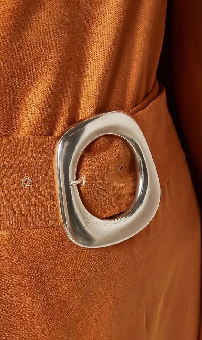 EL VIENTO SATIN KAFTAN OCHRE