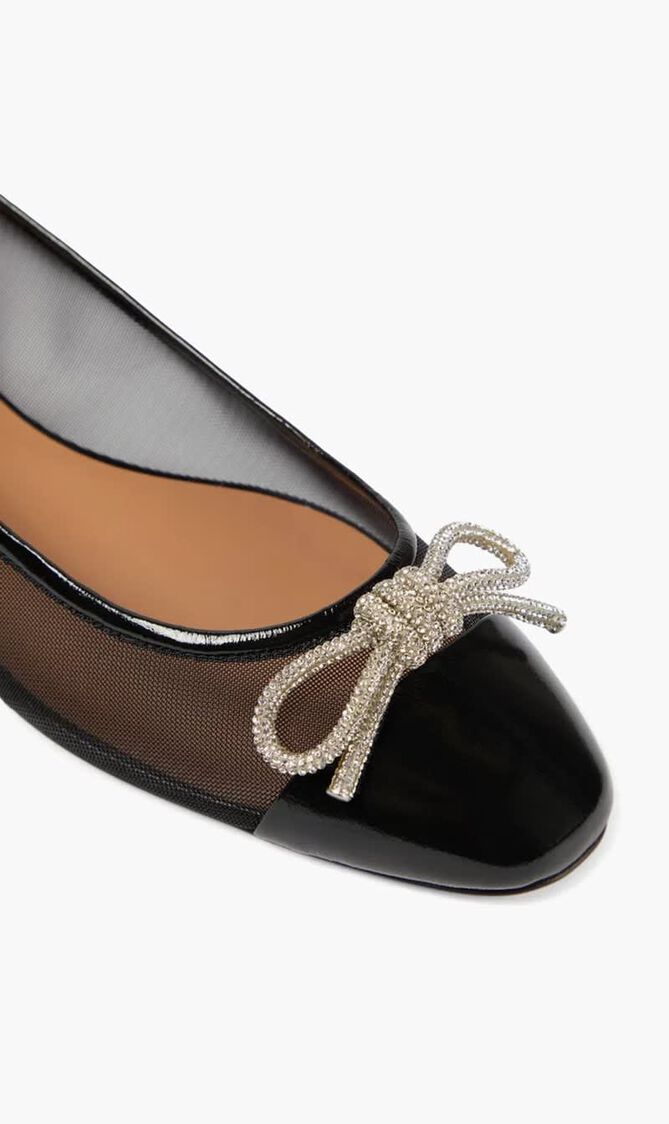 Parisina Bow Detail Mesh Ballet Flats