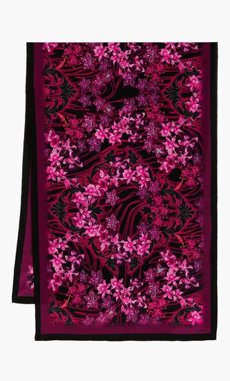 STOLE 70X200 ORCHIDS PRINT SILK CRESPUS BRULE' ART