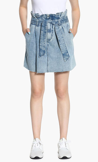 High-Waist Denim Skirt