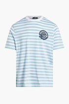 T-SHIRT STRIPED JERSEY FABRIC + EMBROIDERED VERSACE NAUTICAL EMBLEM