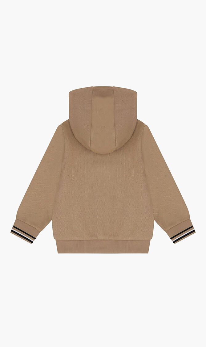 Logo Hooded Zip Up Top