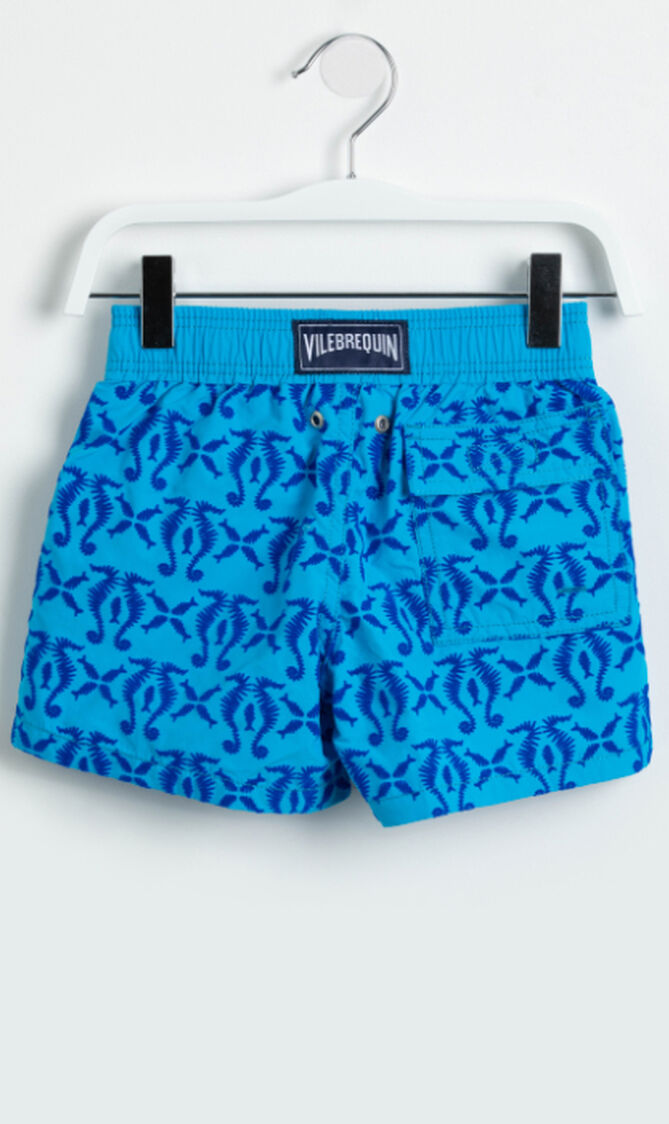 Embossed Print Swim Trunks