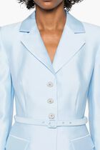 BLUE TAFFETA MIDI DRESS