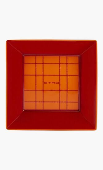 Tartan Trinket Tray Square Small Red