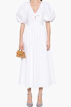 PUFF SLEEVE MIDI DRESS