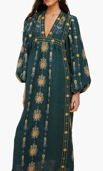 Embroidered Tunic Maxi Dress