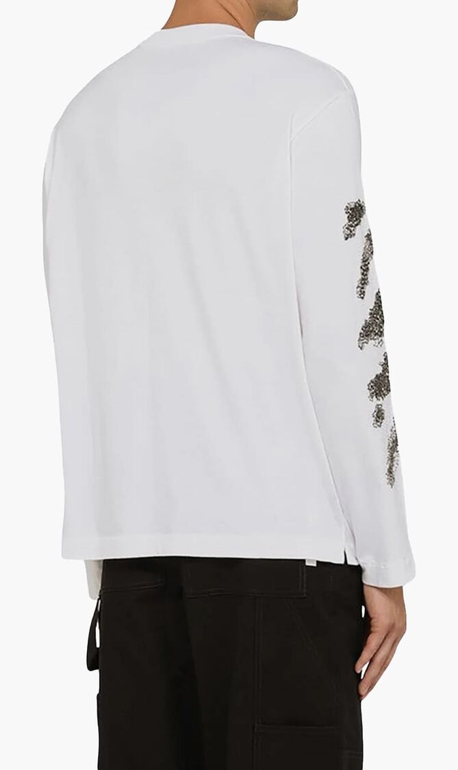 DIAGS BIT BOOK SKATE LS TEE WHITE BLACK