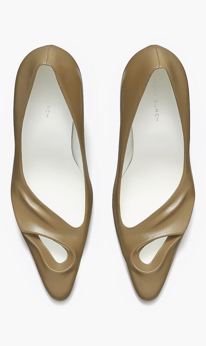 SCULPTED PEEP TOE PUMP 90MM