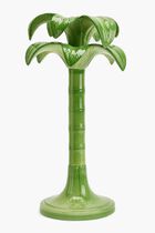 LMS PALM CANDLESTICK HOLDER - GREEN - LARGE
