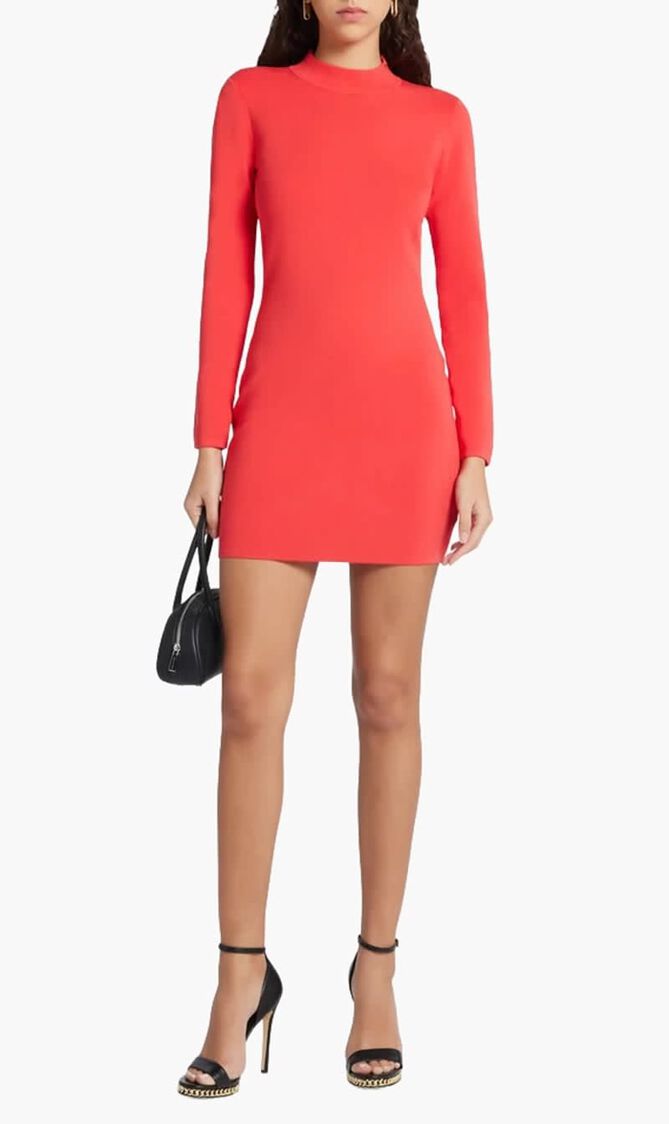 Mock Neck Mini Dress