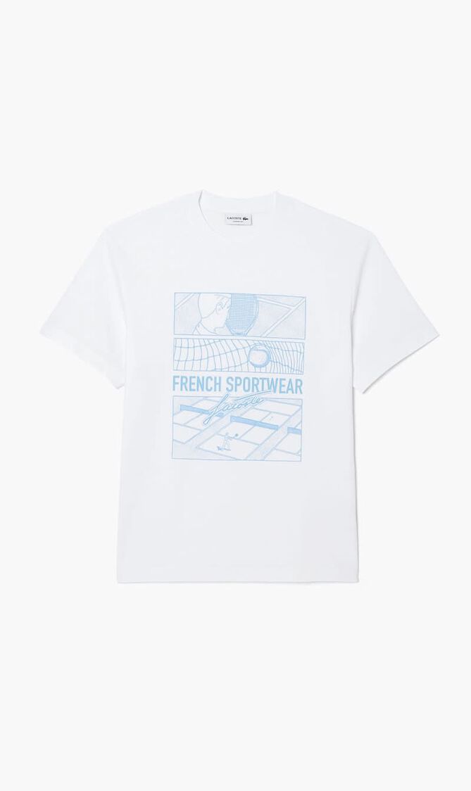 Tennis Court Print Cotton T-shirt