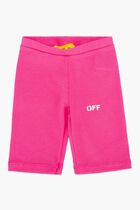 OFF STAMP RIB LEGGINGS SHORT FUCHSIA WHI