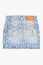 SKIRT MINI DENIM AO LASER VERSACE LOGO