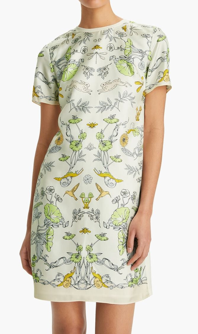 SILK FRONT T-SHIRT DRESS