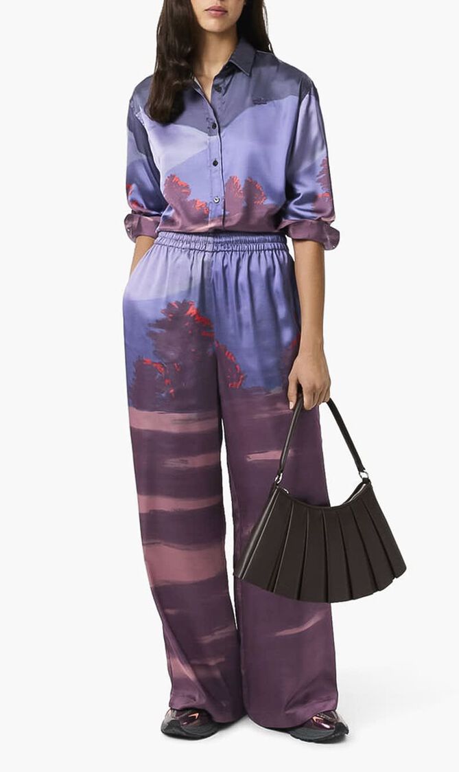 Oversized Landscape Print Pants