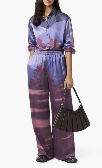 Oversized Landscape Print Pants