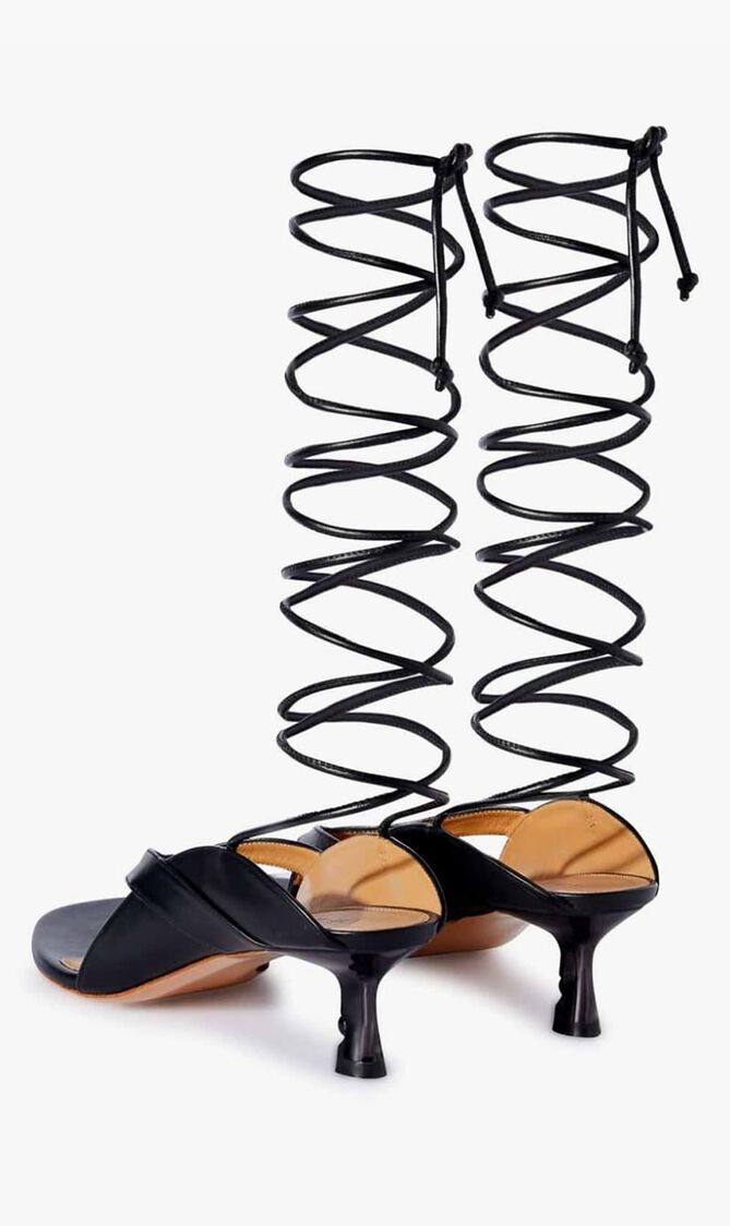 LOLLIPOP LACE UP SANDAL BLACK BLACK