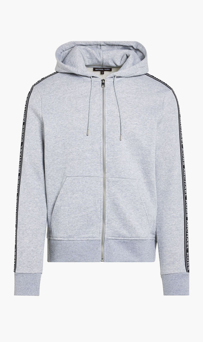 Logo Tape Cotton Blend Zip-Up Hoodie