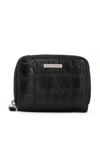 Crocodile Leather Small Zip Around Wallet