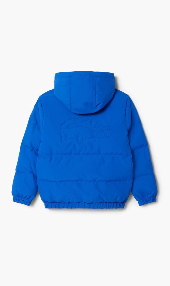 Hooded Puffer Jacket with Crocodile at the back