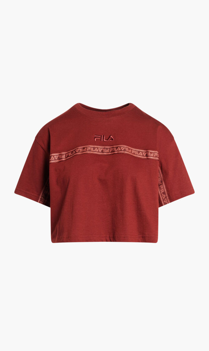 REVA CROP TEE WITH CHEST TAPE DETAIL