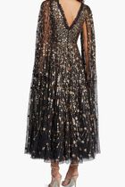 Comet Sequin Cape Gown