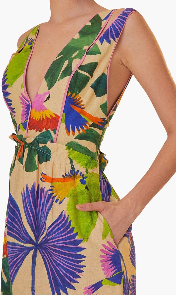 Jungle V Neck Midi Dress
